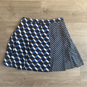 Halogen A-Line skirt - size 6 - blue, black, white